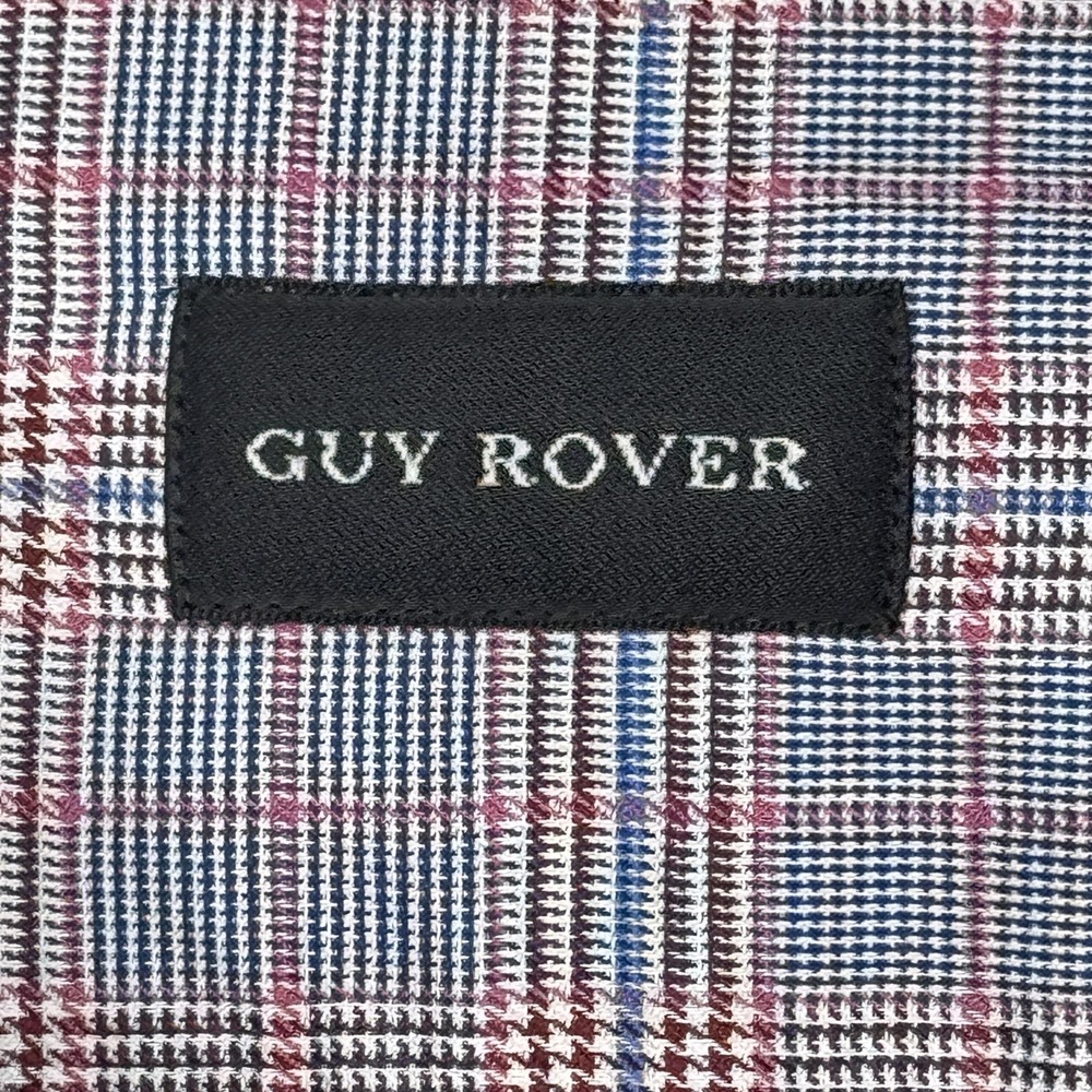 Guy Rover Shirt Mens XL Gray Blue Plaid Long Sleeve Button Front Made in Italy